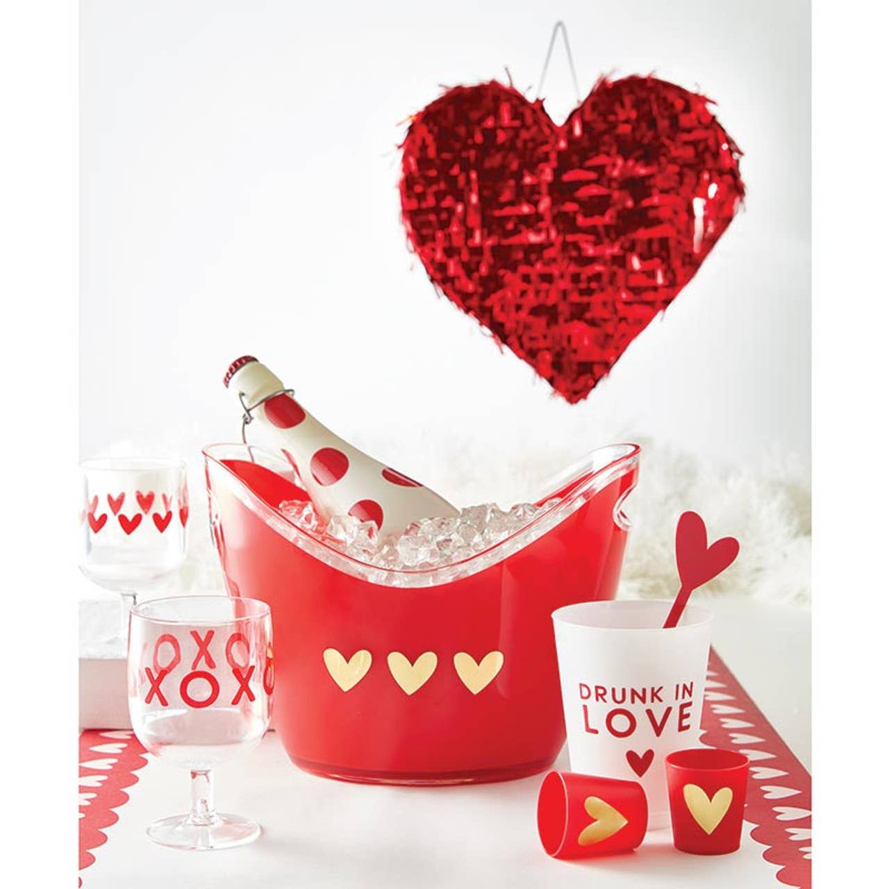 Slant Collections by Creative Brands - Wholesale Ice Bucket - Beverage Bucket - Foil Hearts1