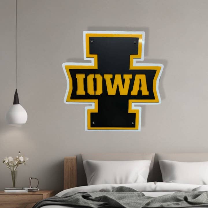 Iowa Hawkeyes Crossed "I" for wholesale by Premier Metal Art