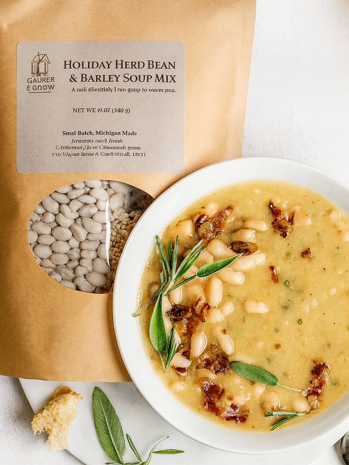 Soupe prête à mijoter aux herbes, haricots et orge pour les fêtes pour la vente par Gather and Grow LLC