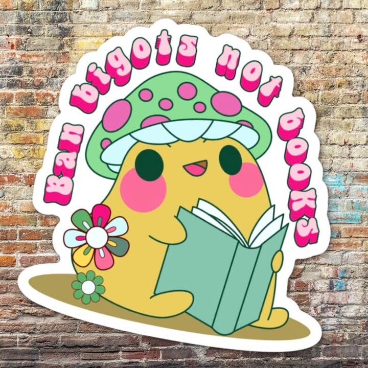 Ban Bigots Not Books Vinyl Sticker for wholesale by Sprinkles Studios