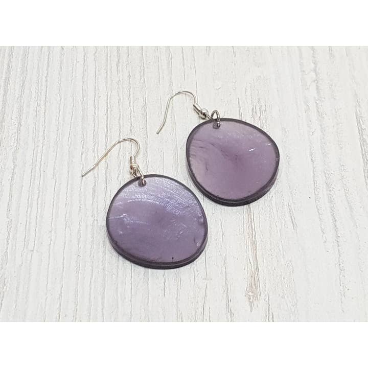 Gloria-Maris - Wholesale Dangle Earrings - Capiz shell earrings 29x33mm / EA-20901