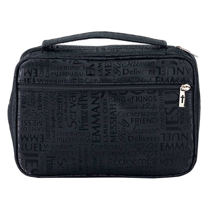 White Dove-NAMES OF JESUS BLACK BIBLE COVER X-LARGE for wholesale by Cottage Garden