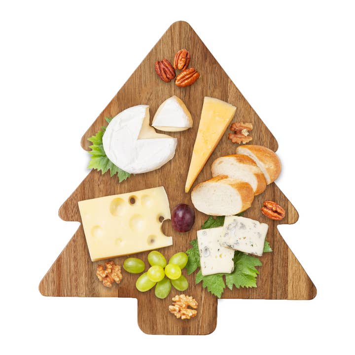 UBERSTAR - Wholesale Cheese Board - Charcuter-Tree Christmas Serving Board - Natural Acacia4