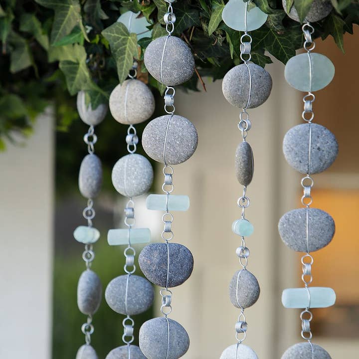 Garden Age Supply - Wholesale Bunting/Garland - Raindrop Garland - Beach Pebbles with Galvanized Wires 1