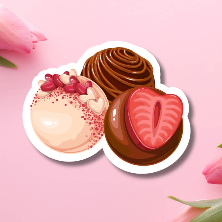 Autocollant en vinyle Chocolat & Fruits pour la vente par Hikaru Tara Art Arst & Craft Gift Shop