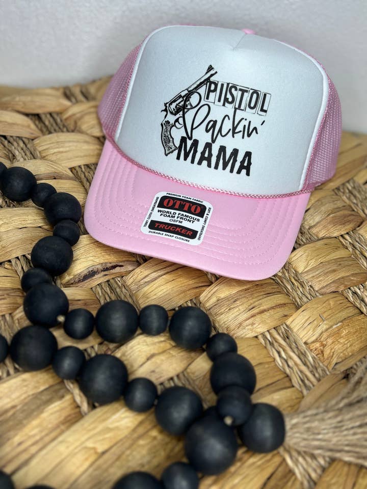 Pew Packin' Mama Trucker Hat for wholesale by Pink August