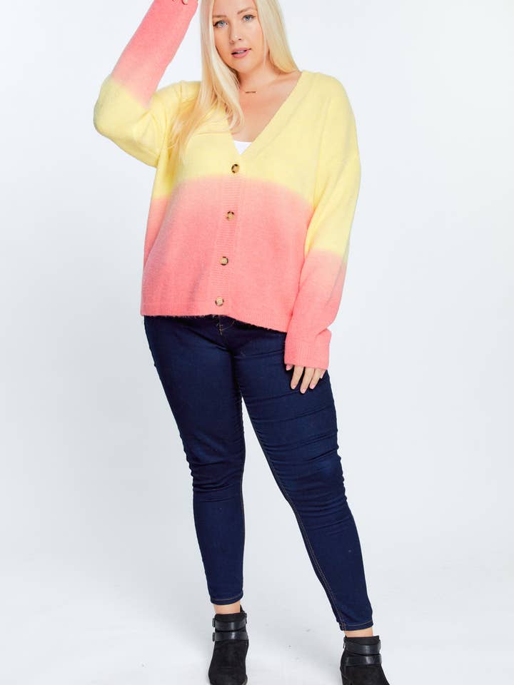 Davi & Dani - Wholesale Cardigan - Women's - OVERSIZE BUTTON DOWN CROPPED DYED SWEATER CARDIGAN14