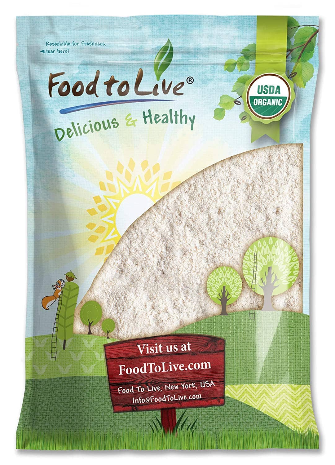 Food To Live - Vendita all'ingrosso Farine - Farina d'Avena Biologica - Non-OGM, Fine, Macinata a Pietra da Bacche di Avena Integrale, Kosher, Vegana, Sfusa, Ottima per la Cottura - di Food to Live2