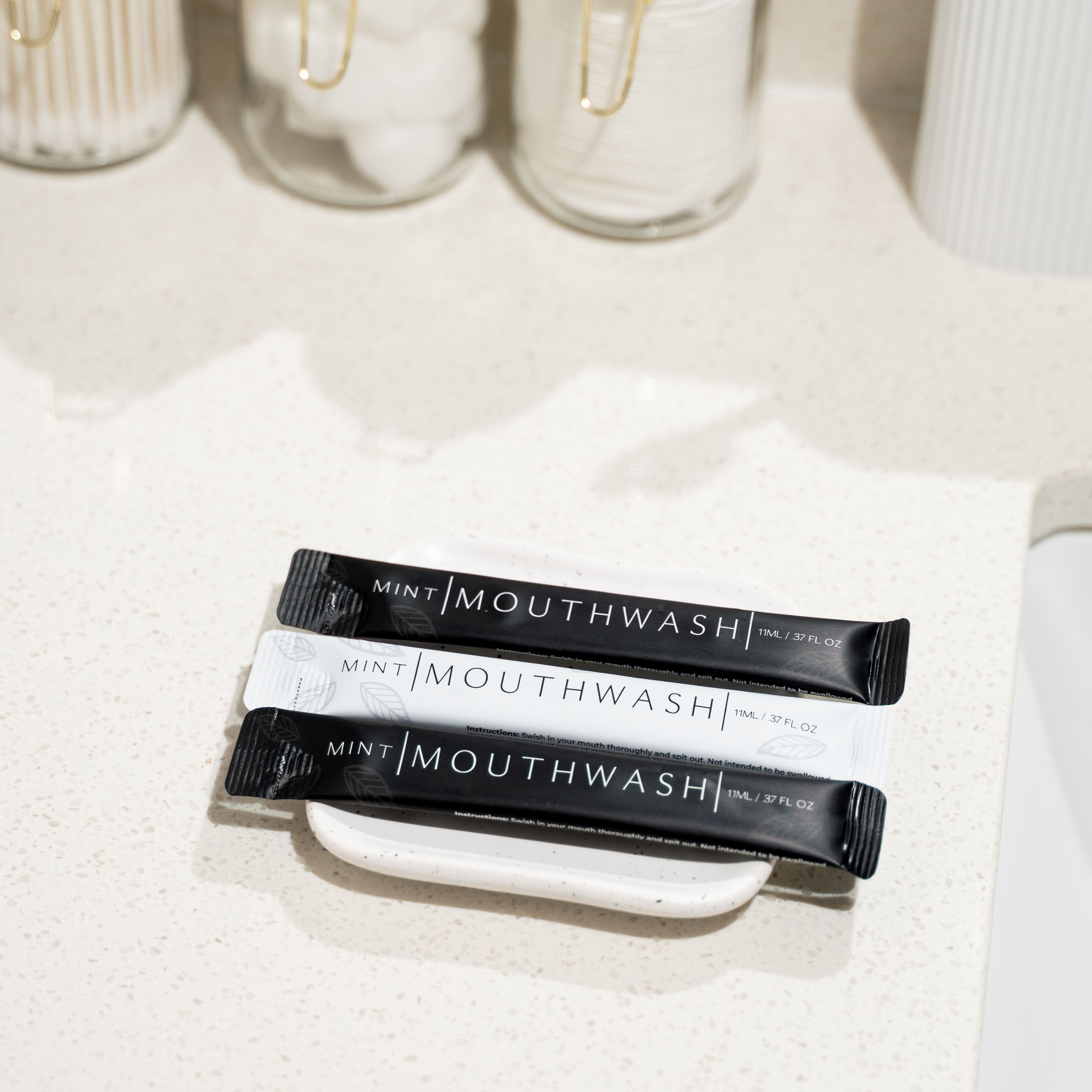 Go Mouthwash - Wholesale Mouthwash - Luxury Mouthwash Packets 250pc - Matte White2