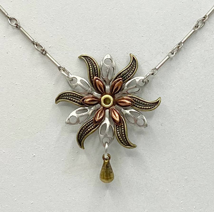 Alchemy Inc - Wholesale Pendant/Charm Necklace - Flower Necklace mixed metal - 48131