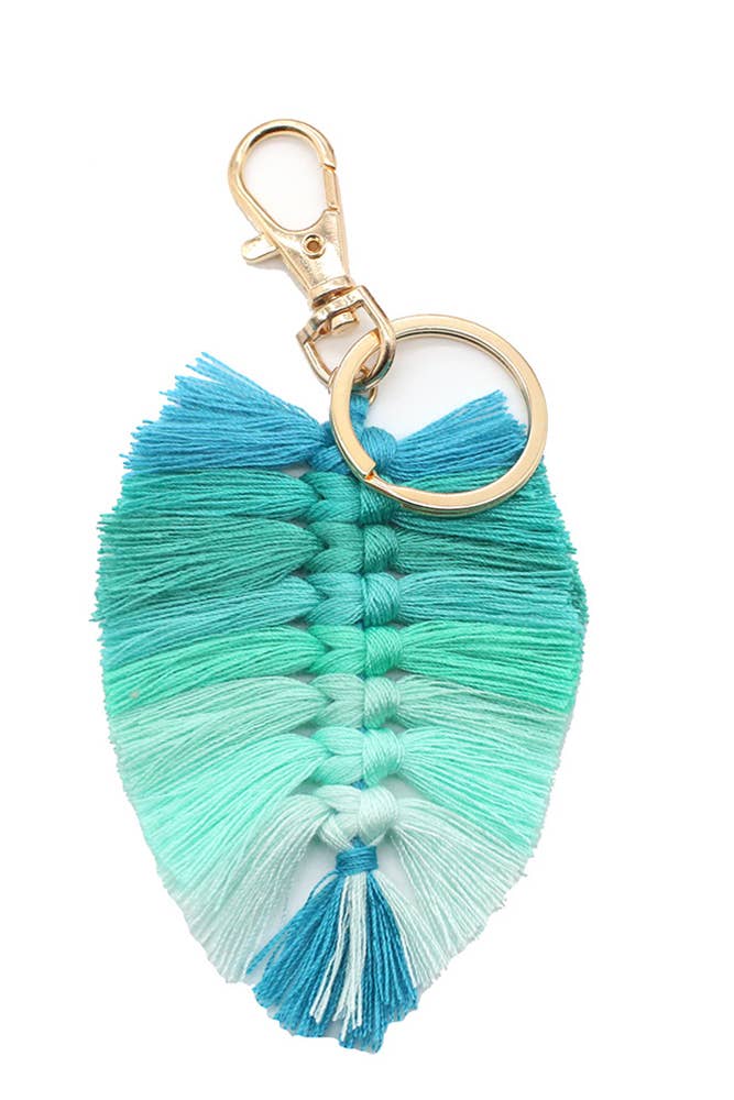 UNISHE – Großhandel Schlüsselanhänger – Damen – Buntes Makramee-Feder-Schlüsselbund MOQ 5PCS ACC14792