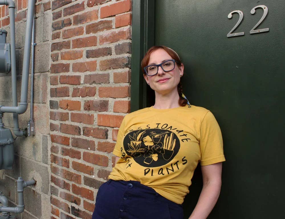 Yonder Studios - Wholesale Screen Printed T-Shirt - Women's - Passionate About Plants Shirt in Black3