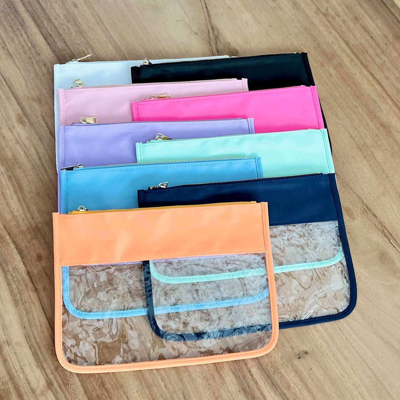 Palmy Pineapple - Wholesale Pouch - Women's - Nylon Top Clear Pouch with Chenille Letters of Your Choice15