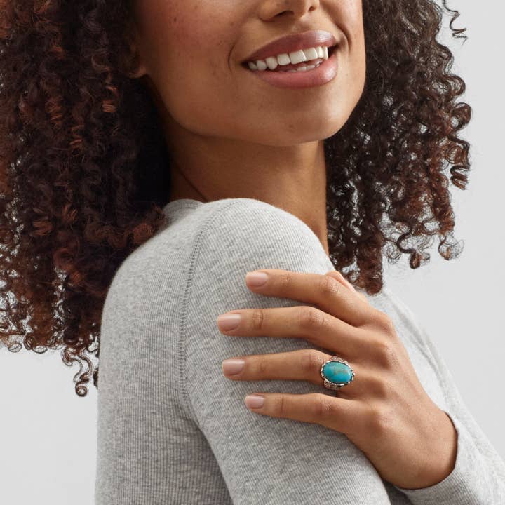 Silpada - Wholesale Cocktail/Statement Ring - Silpada 'Refreshed Soul' Silver Compressed Turquoise Ring3