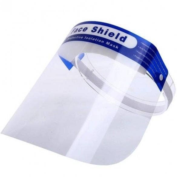 Disposable Blue Strip Face Shield Visor with Foam for wholesale by My Wholesale Warehouse