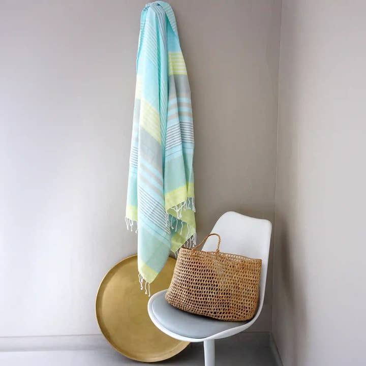 FOUTA DE ALGODÃO ORGÂNICO - SUD - COR LIMA ENSOLARADA por atacado de Karawan Authentic