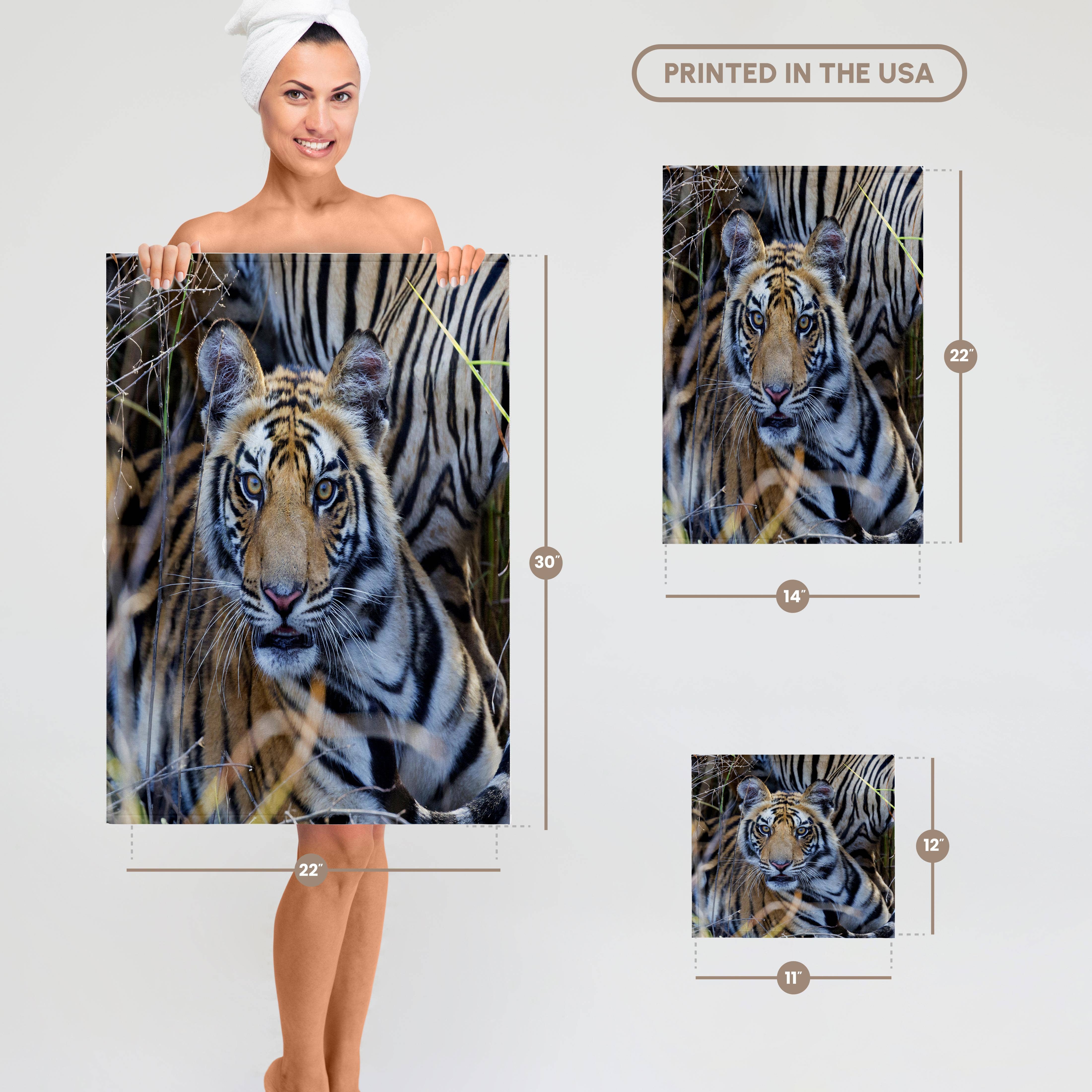 3dRose - Wholesale Bath towel - 3dRose, India, Madhya Pradesh, Bandhavgarh NP. A young tiger in tall grass., Towel6