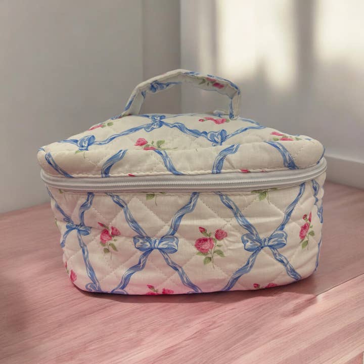 Beauty Stash - Wholesale Makeup/Cosmetic Bag - Sweet Floral Train Case