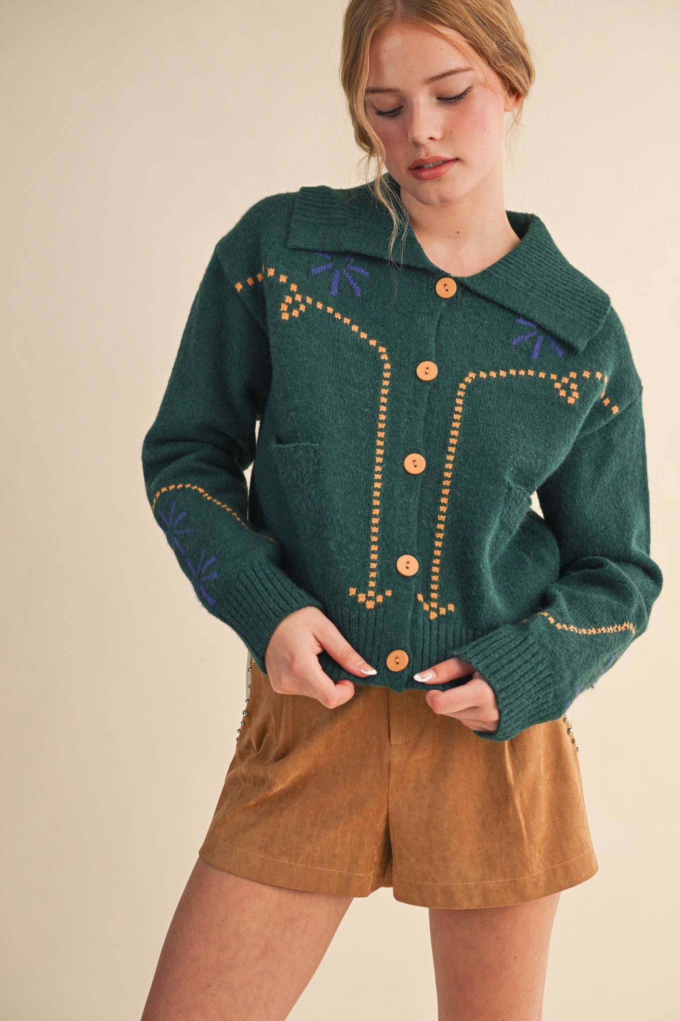 &MERCI - Wholesale Cardigan - Women's - WESTERN DESIGN SWEATER CARDIGAN MSW1121713