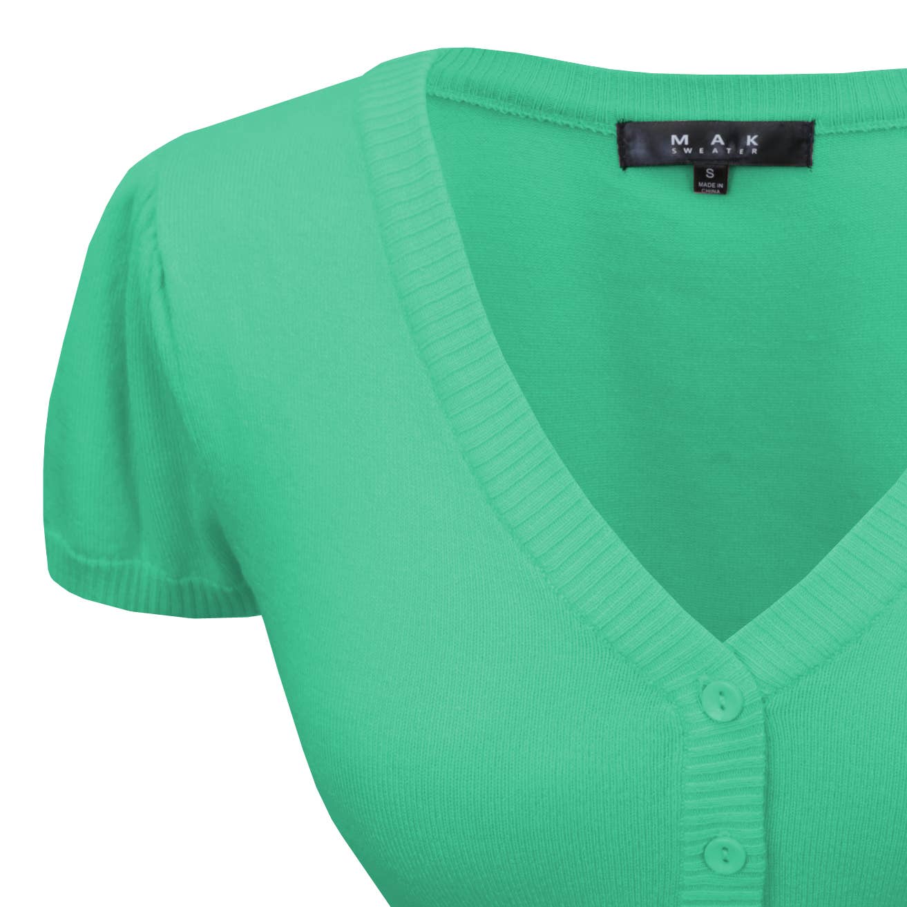 Mak - Vente Cardigan – femme - Cardigan boléro court à manches courtes bouffantes et col en V HB213742