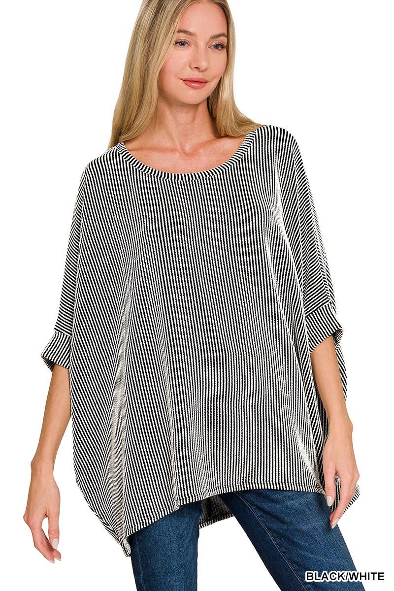 Vanilla Monkey - Wholesale Knit Top - Women's - Raised Rib Bat Sleeve Top1