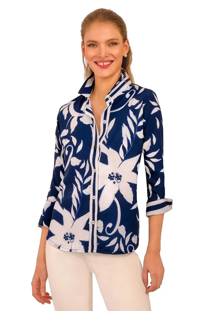 Gretchen Scott LLC - Venta al por mayor Camisa con botones - Mujer - Camisa de Novio - Floración Completa6
