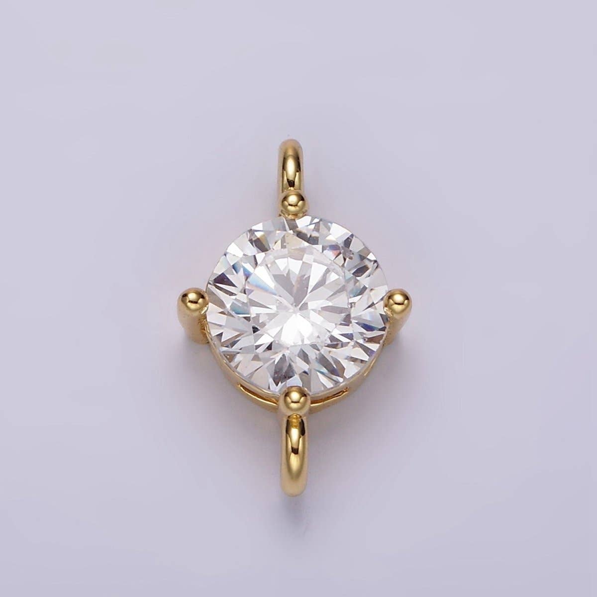 Aim Eternal - Wholesale Individual Charm/Pendant - 14K Gold Filled 10mm Round CZ Birth Month Personalized Connector | G-157 - G-16914