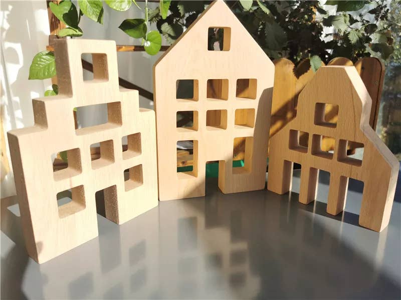 Tinitastic – Großhandel Holzspielzeug – Kinder – Haus-Set – Niederländisches Holzhaus mit Acrylwürfeln3