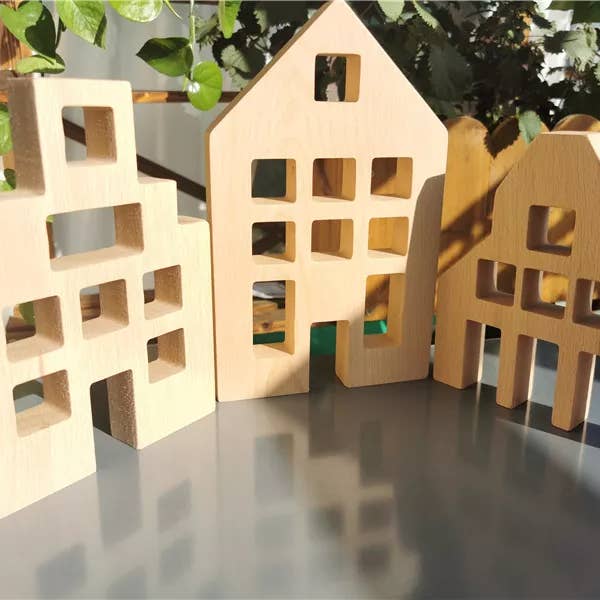 Tinitastic – Großhandel Holzspielzeug – Kinder – Haus-Set – Niederländisches Holzhaus mit Acrylwürfeln3