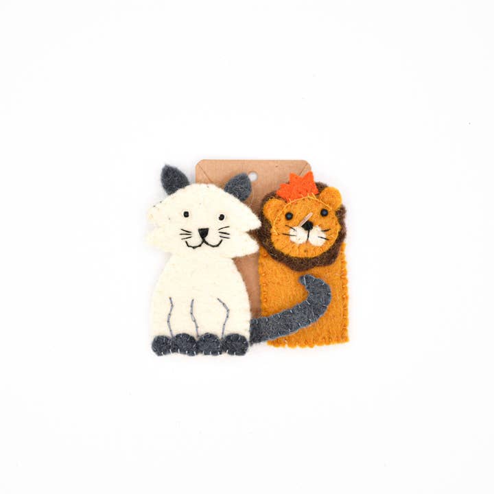 Nivas - Wholesale Vingerpop - Kinderen en baby - Finger Puppet - Set van tijger en kat