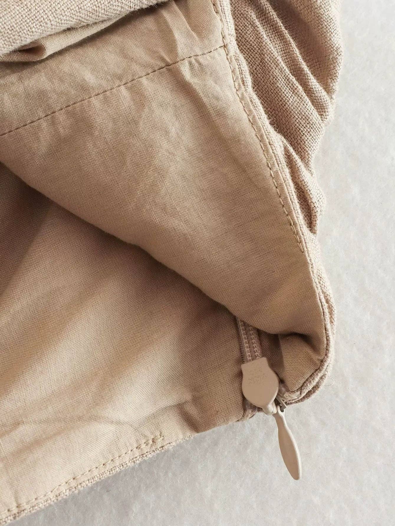 Khaki Ladies Criss Cross Tie Halter Top And Pants Set 9711 for wholesale on Faire9