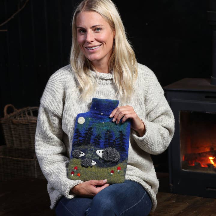 Black Yak Ltd - Wholesale Hot/Cold Compress - Hedgehogs Felt Hot Water Bottles - Fair Trade4