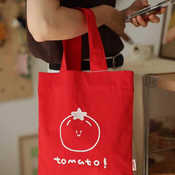 LULUFUNSTUDIO - Wholesale Tote bag – Women's - Daily White | Tomato Canvas Bag0