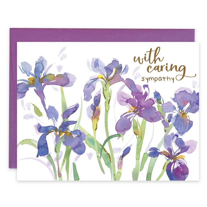 With Scripture Sympathy Greeting Card - Iris Field for wholesale by GINA B DESIGNS