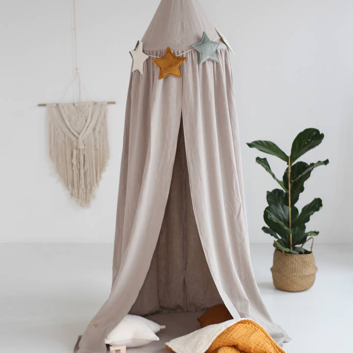 BABYLY - Wholesale Bed Canopy - Kids & Baby - linen canopy/ linen baldachin (3 colours)