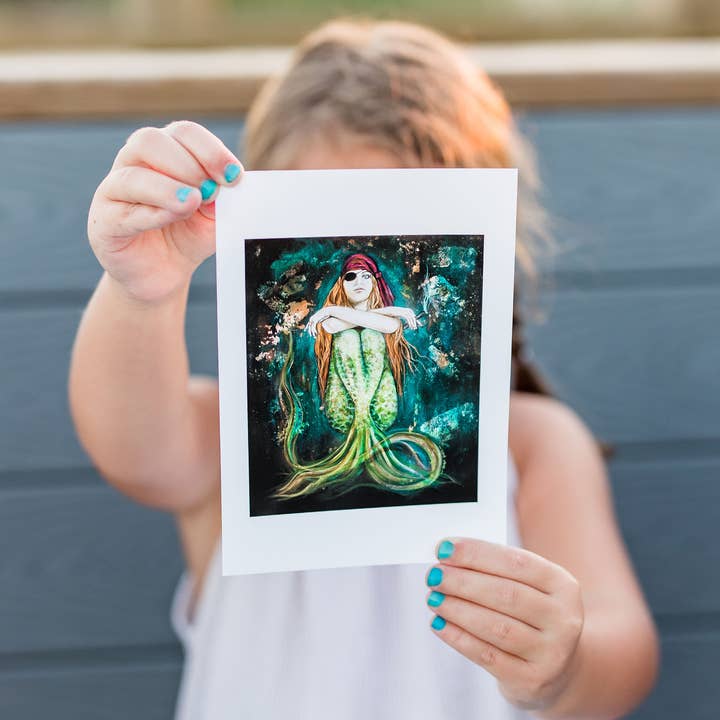 STORMY Giclee Mermaid Art Print for wholesale by Angel Fritz Studio
