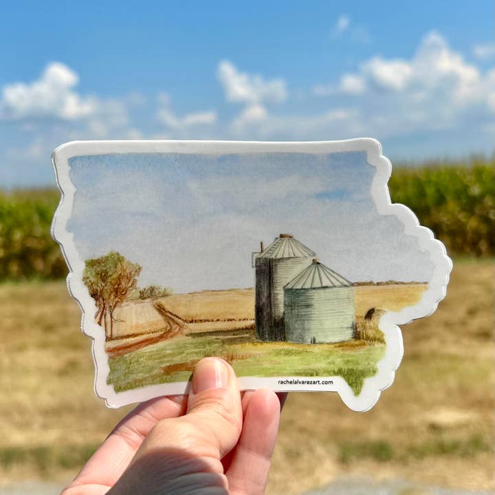 Iowa Vinyl Sticker - Large for wholesale by Rachel Alvarez Art