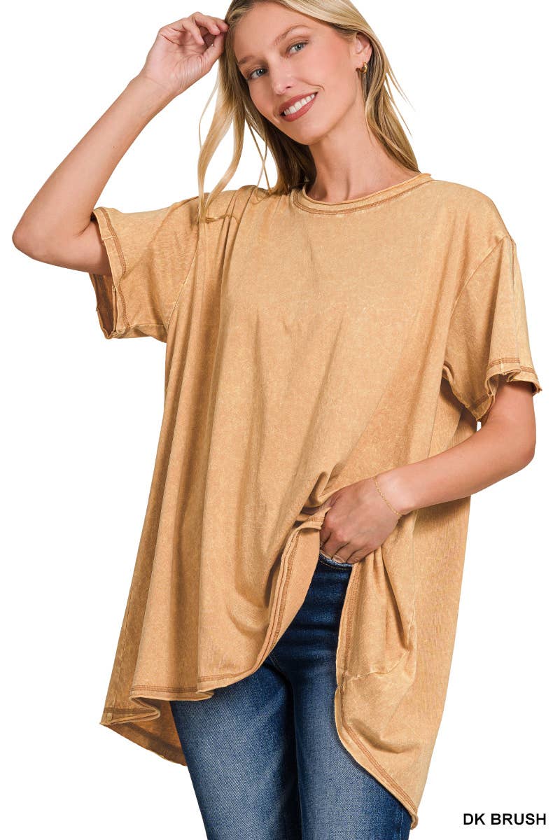 42POPS – wholesale T-shirt – women's – "._ SI-25351 Vintage Washed Short Sleeve Top As shown5