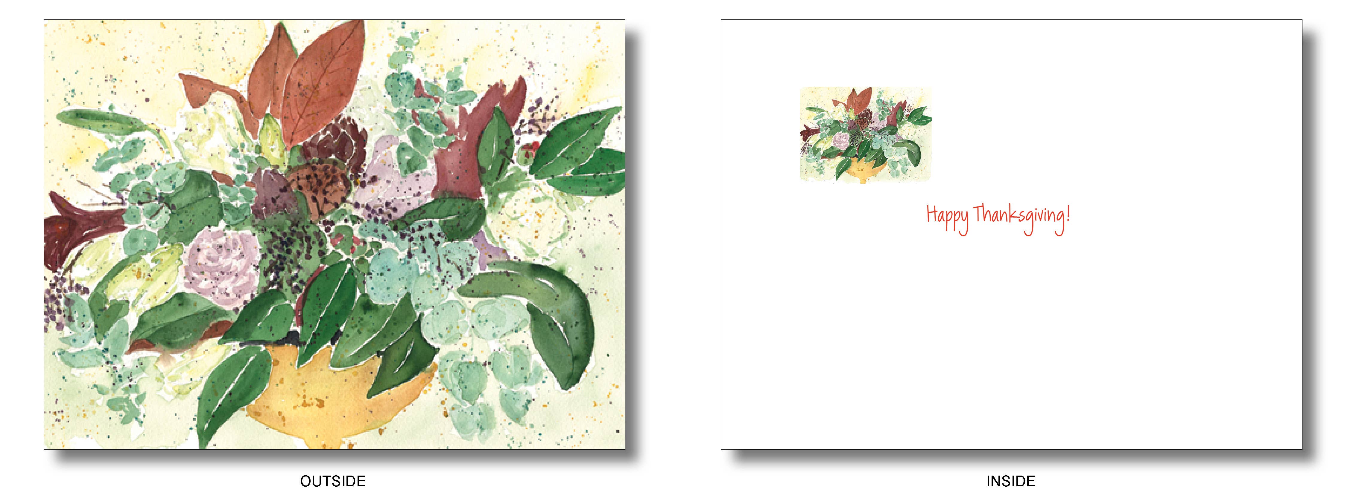 WORDS & WATERCOLORS BY PEG CONLEY - Wholesale Thanksgiving Card - Thanksgiving Bouquet1