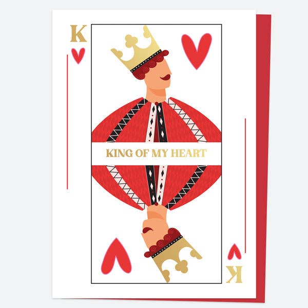 Luxury Foil Valentine's Day Card - King Of My Heart for wholesale by Dotty About Paper