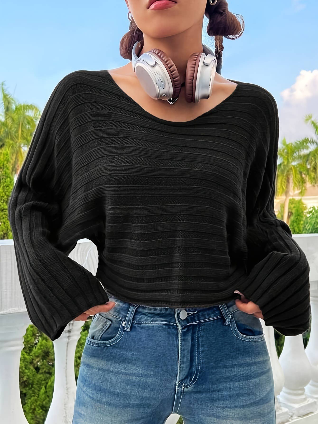 Lily Clothing - Wholesale Knit Sweater - Women's - Versatile solid color loose knitted sweater10