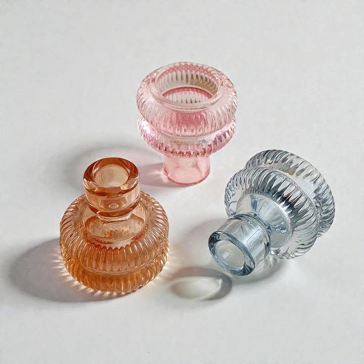 Transparent kristallglas ljushållare | Bordsdekoration för wholesale av IVORE.GROUP (We cover All Import duty)