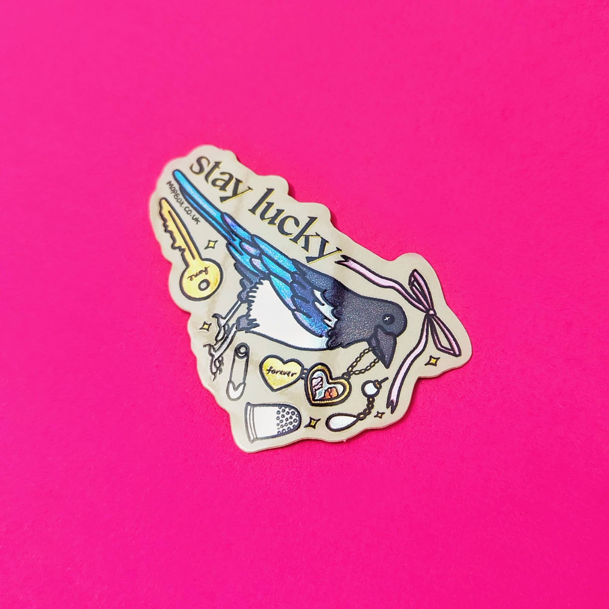 Mimo - Wholesale Sticker - Stay Lucky Magpie  Vintage Trinkets - Vinyl Sticker (Mirror)6