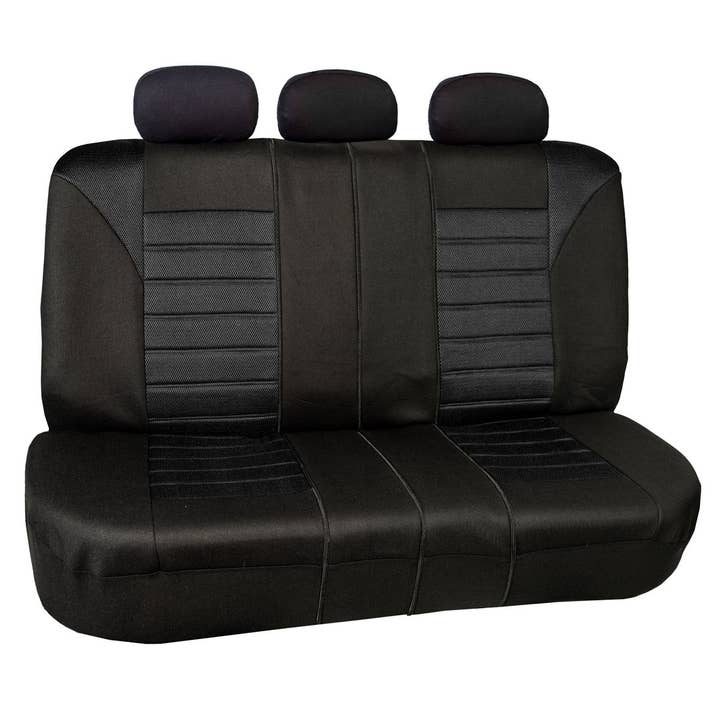 Premium 3D Air Mesh Seat Covers - Rear Black for wholesale by FH GROUP