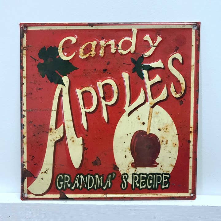 Cartel metálico vintage de Candy Apple para venta al por mayor de inVintage