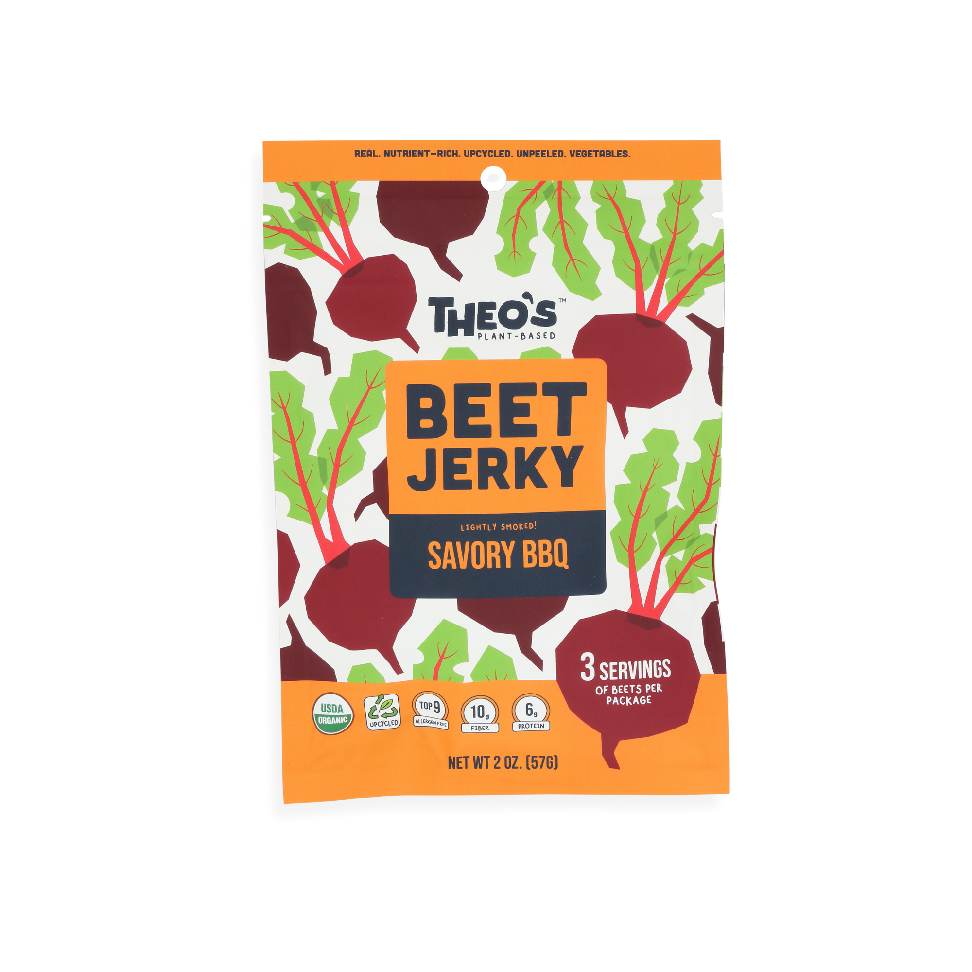 Theo's Plant-Based – Großhandel Trockenfleisch – Beet Jerky Pikantes BBQ1