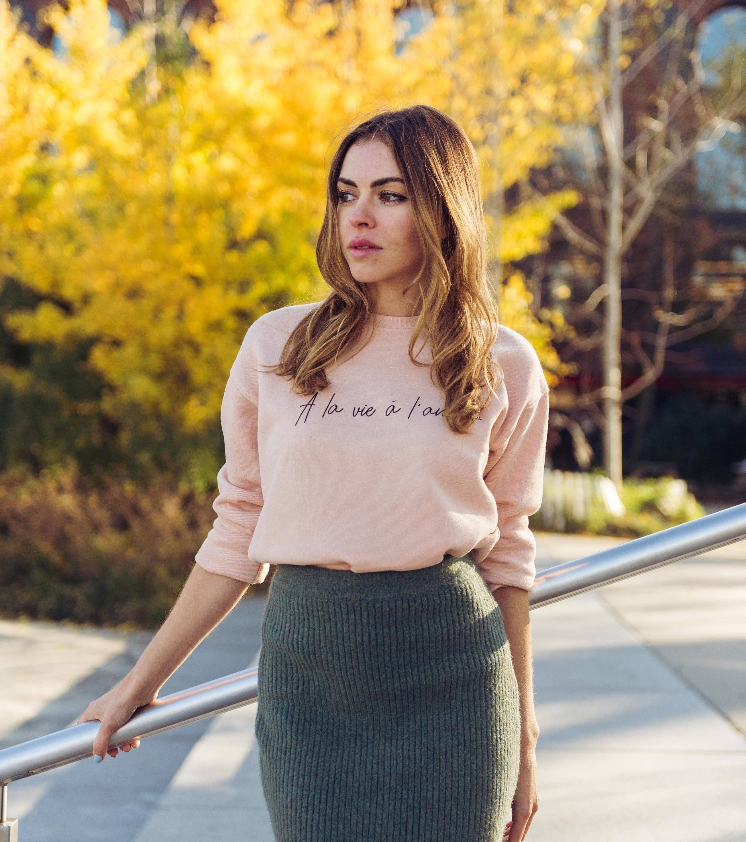 French-York - Wholesale Graphic Sweatshirt - Women's - Sweater A la vie à l'amour wom(men7