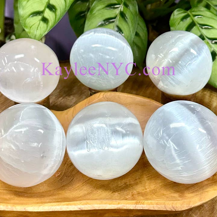 KayleeNYC - Wholesale Spiritual Stone/Crystal - Natural Selenite aks Satin Spar Sphere Crystal