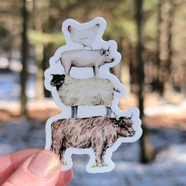 Gårdsdjur staplare vinyl klistermärke för wholesale av The Cranberry Finch