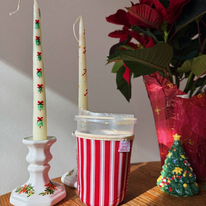 All My Love Stationery - Vendita all'ingrosso Rivestimenti per bottiglie e lattine - Manicotto per caffè a righe di bastoncino di zucchero2